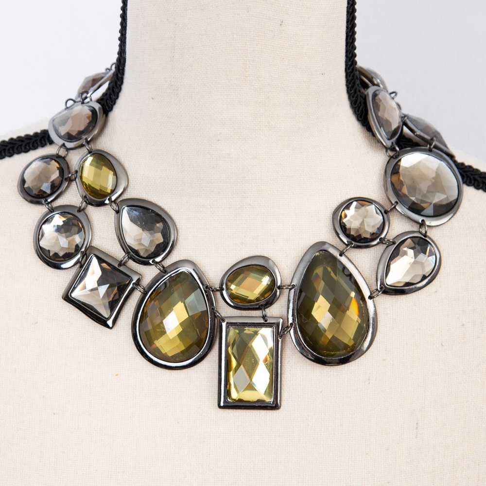 Maximalist metallic jeweled choker